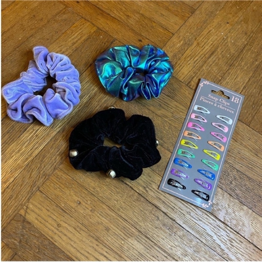 Rainbow Hair Clips and Hair Scrunchie Bundle